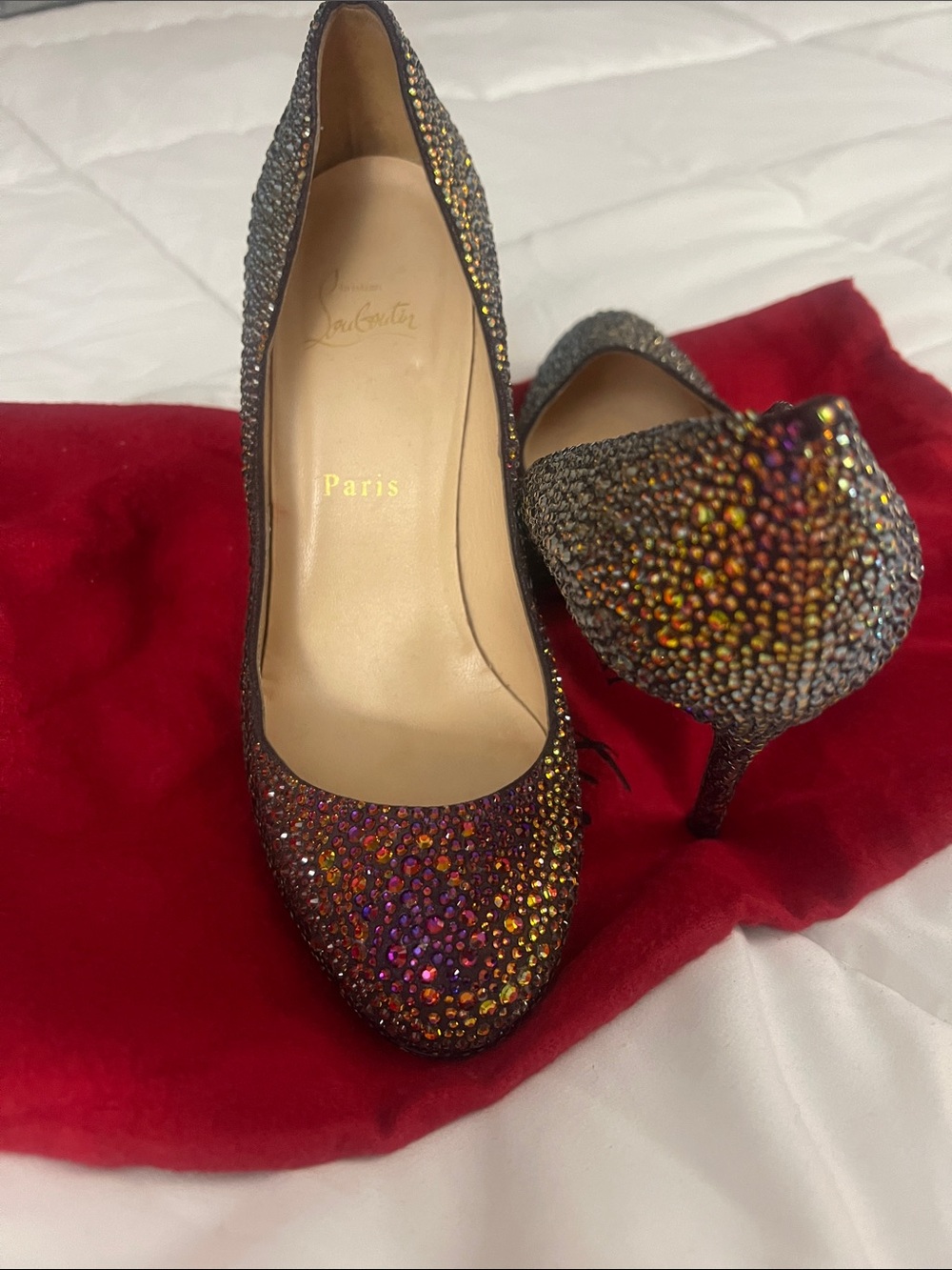 Christian Louboutin Multicolored Crystal Stiletto Heels